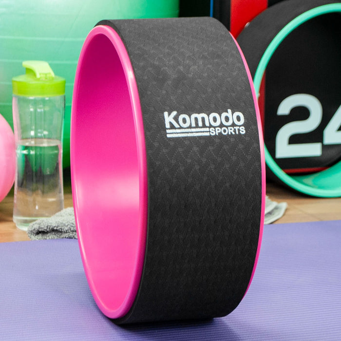 Pink Yoga Wheel - Durable Back Roller and Stretcher - Enhancing Flexibility & Relieving Pain for Yoga Practitioners