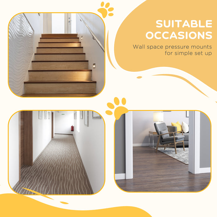 Adjustable Metal Pet Gate 74-80cm - Safety Barrier with Auto-Close Feature, White - Ideal for Dogs & Indoor Use