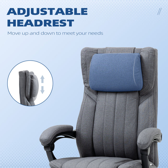 Ergonomic High Back Desk Chair with Headrest and Footrest - Executive Recliner Office Chair, Dark Grey - Ideal for Comfortable Working and Relaxation