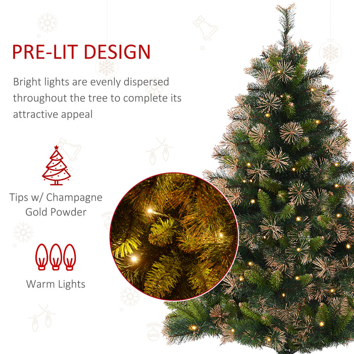Prelit 1.5m Artificial Christmas Tree with Metal Stand - Lush Green Holiday Decor - Perfect for Festive Home or Office Display