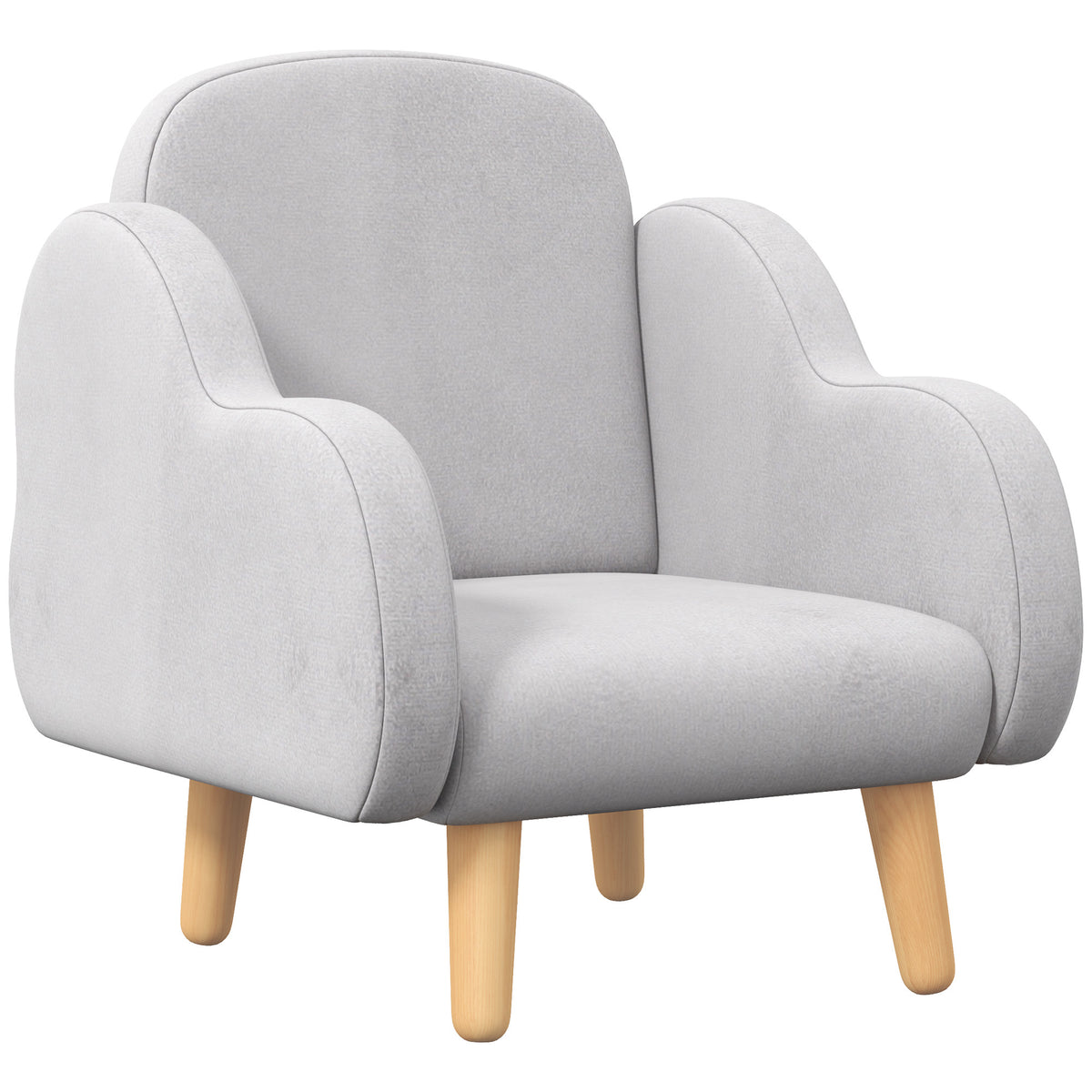 Cloud Shape Kids Armchair - Ergonomic Mini Sofa for Toddlers, Comfy Playroom Furniture - Ideal for Children Aged 1.5-5 Years, Grey Relaxation Chair