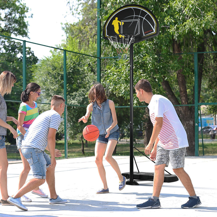 Adjustable 2.3-3m Basketball Hoop Stand - High Strength PE Backboard, Weighted Base, and Wheels - Ideal for Indoor/Outdoor Play and Training