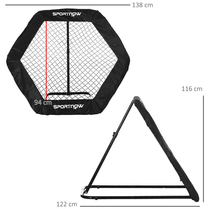 Football Kickback Rebounder Net - 5 Adjustable Angles & Foldable Design for Play Training - Versatile Goal for Indoor and Outdoor Soccer Practice