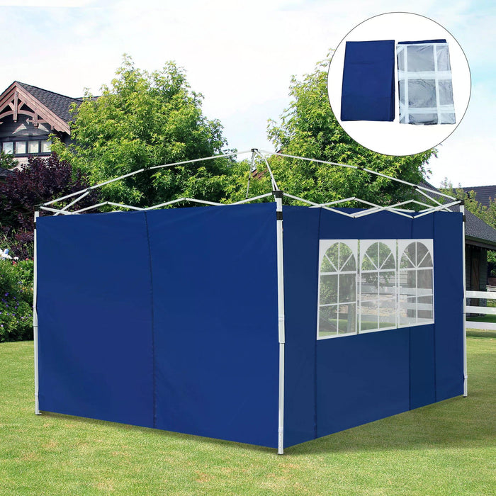 3M Gazebo - Exchangeable Side Panels with Window, Blue - Ideal for Outdoor Events and Privacy