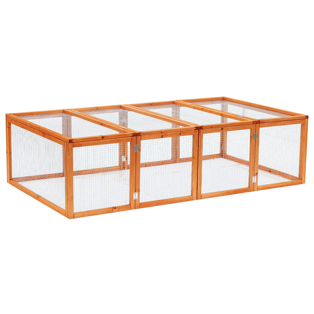 Outdoor Wooden Rabbit Hutch - Guinea Pig Cage with Wire Mesh Safety Run - Spacious Bunny Play Space 181x100x48cm for Pet Comfort and Security