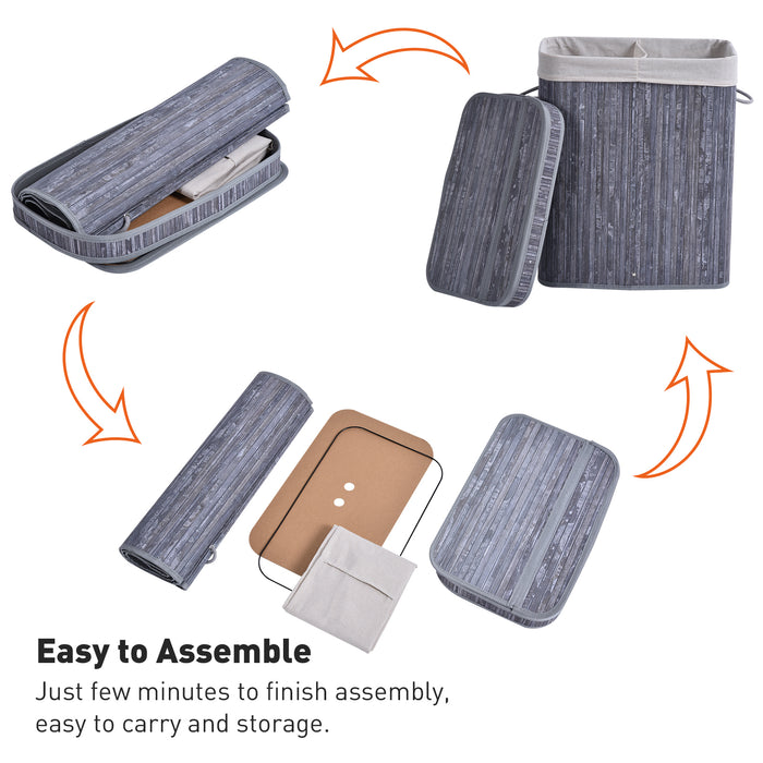 100L Wooden Laundry Basket - Split Lid with Removable Liner & Ventilated Design - Durable, Water-Resistant Clothes Storage for Home Use