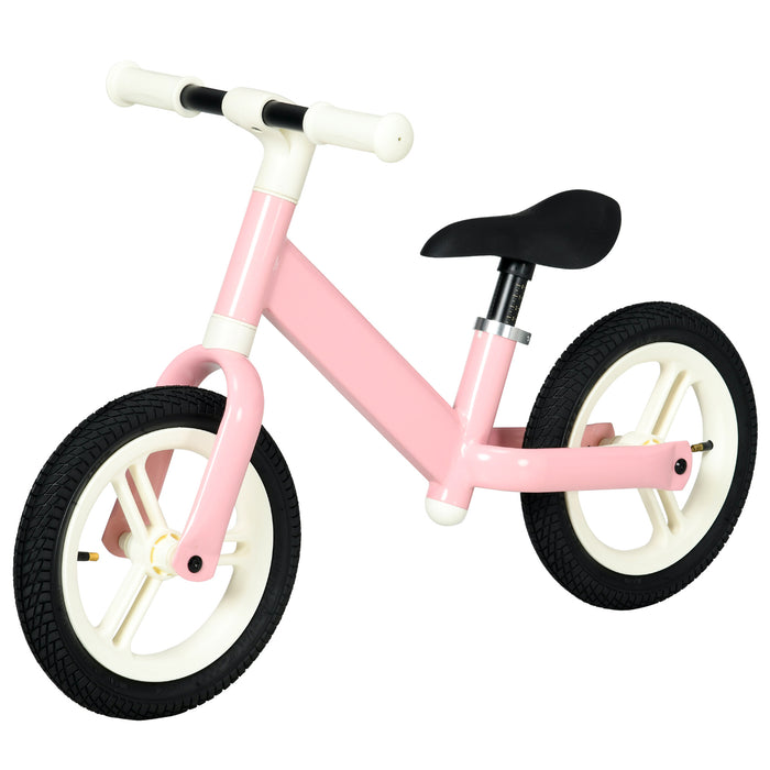 Kids Balance Bike with Adjustable Seat and 360° Rotating Handlebars - No Pedal Training Bicycle for Toddlers - Perfect First Bike for Young Riders in Pink