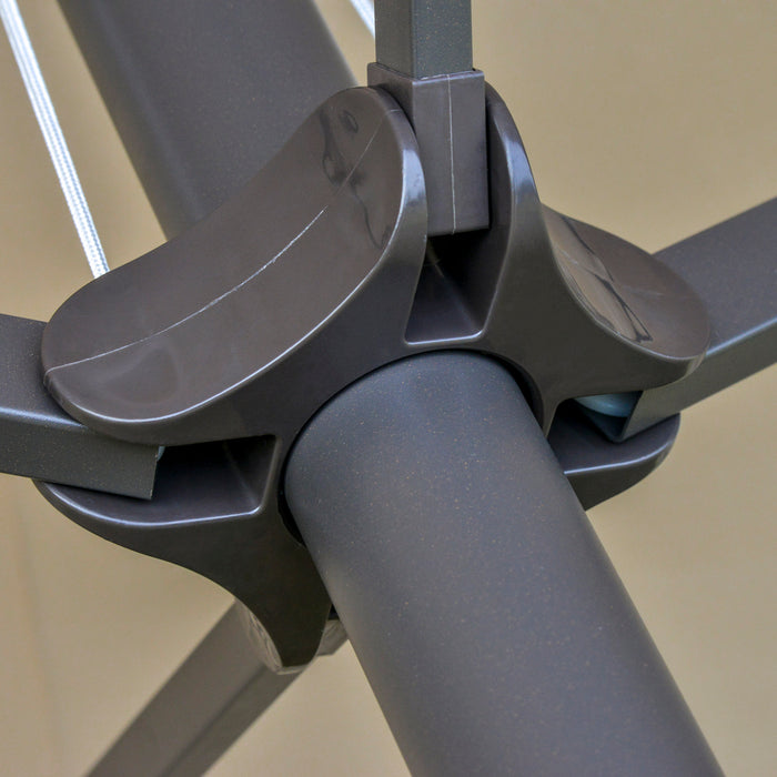 Double-Sided 4.6m Garden Parasol - UV-Protective Patio Sun Umbrella with Sturdy Cross Base - Ideal Shade Canopy for Outdoor Leisure, Khaki