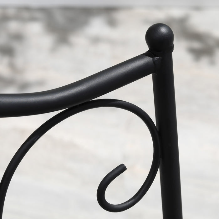 3-Piece Metal Garden Bistro Set with Mosaic Tabletop - Folding Chairs & Round Table for Outdoor Use - Ideal for Balcony & Poolside, Light Blue