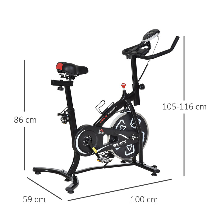 Steel Stationary Exercise Bike - 8-Level Adjustable Resistance, Belt-Driven Mechanism with LCD Display - Fitness Enthusiasts Cardio Home Workout Equipment