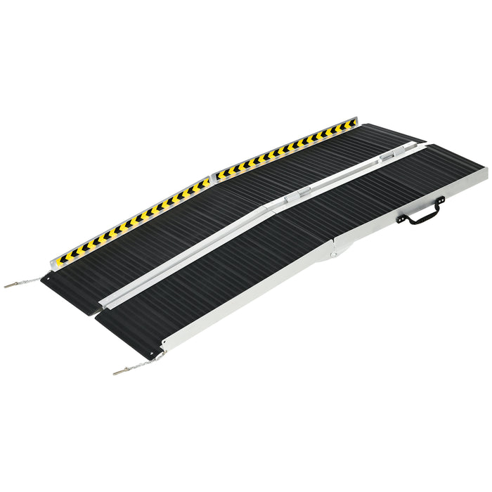 Aluminium Folding Wheelchair Ramp - 152cm Length x 73cm Width, 272kg Load Capacity with Non-Skid Surface - Seamless Access for Mobility Scooters and Power Chairs