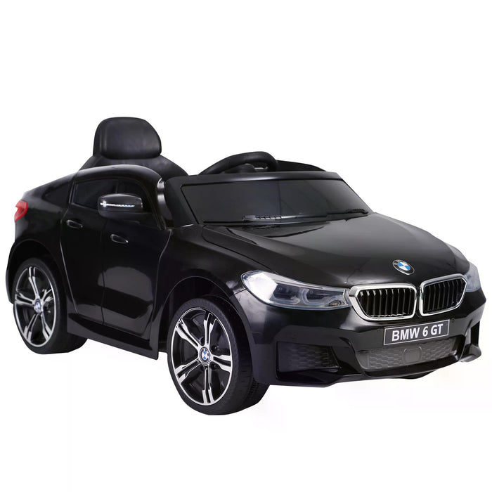 Licensed BMW 6GT 6V - Kid's Electric Ride-On Toy Car with Remote Control - Sleek Black Design for Children's Driving Adventures