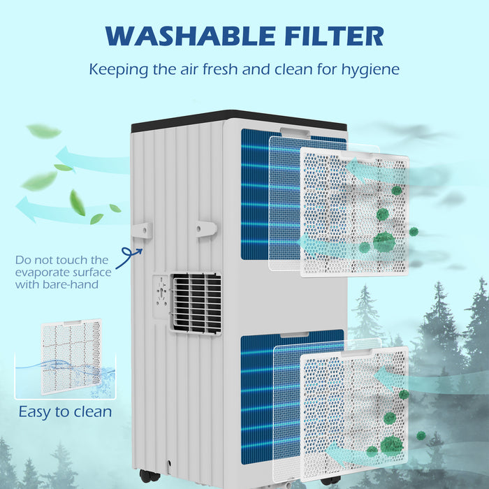 9000 BTU Portable AC - Smart WiFi Air Conditioner with Dehumidifier & Fan, 24-Hour Timer, 20m² Coverage, Includes Window Kit - Ideal for Home & Office Comfort