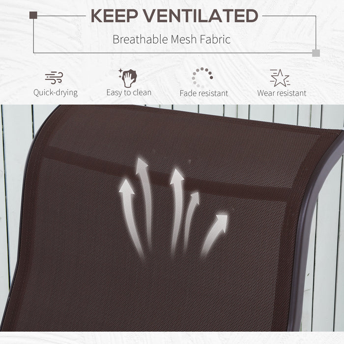 Outdoor Gliding Rocker - Sturdy Metal Frame Garden Swing Chair, Patio & Poolside Seating, Comfortable Brown Finish - Ideal for Relaxing in Backyard