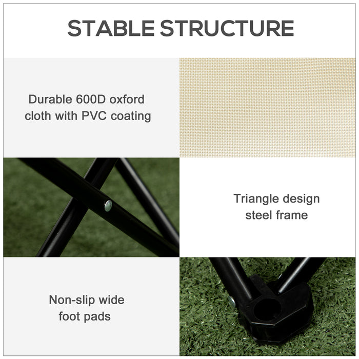 Lightweight Folding Camping Chair with Storage Pocket - Durable Carry Bag Included for Festivals, Beach, Fishing, and Hiking - Easy Transport White Outdoor Seating Solution