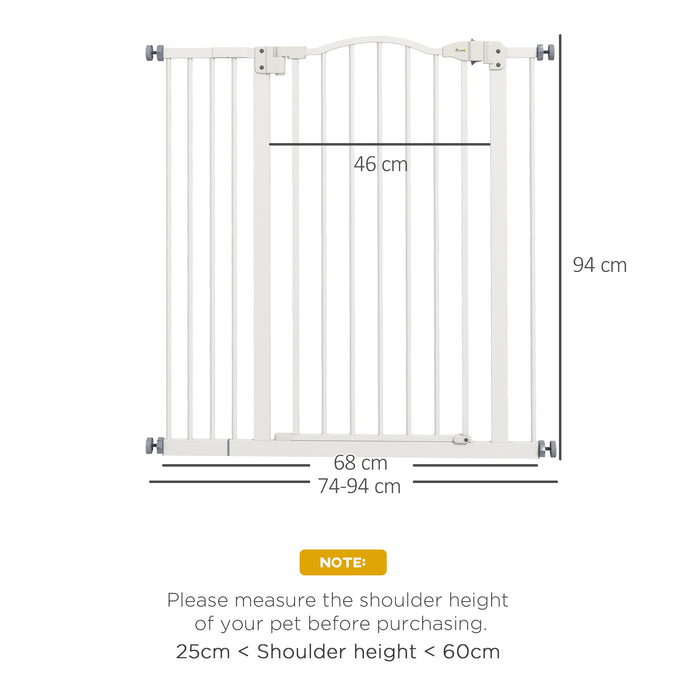 Metal Pet Safety Barrier - Foldable Dog Gate Fence in White - Ideal for Keeping Pets Secure and Restricted Areas Controlled