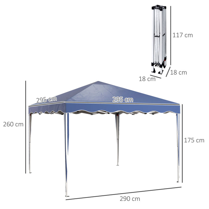 3 x 3m Pop-Up Gazebo - Versatile and Portable Shelter for Outdoor Events, Camping - Includes Handy Carry Bag for Easy Transportation