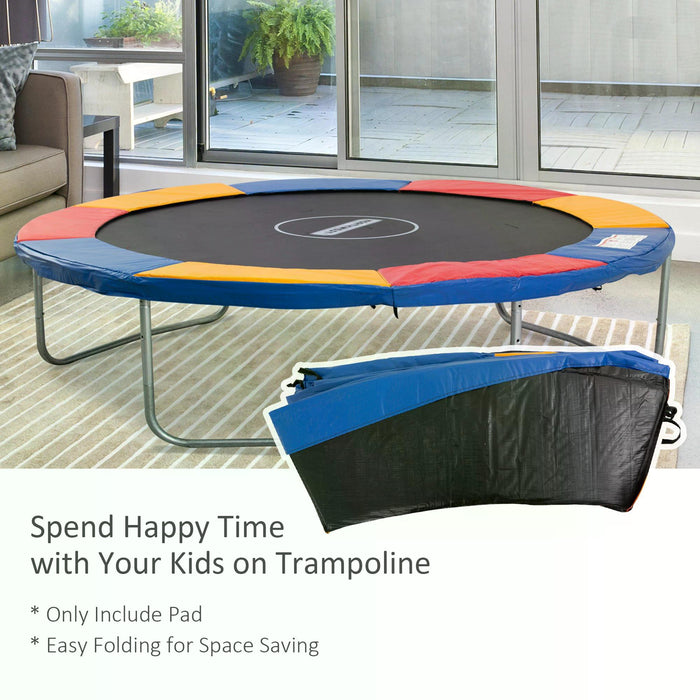 10ft Trampoline Bounce Protection Cover - Vibrant Multicolor Safety Padding - Enhanced Safety for Kids and Family Fun Activities