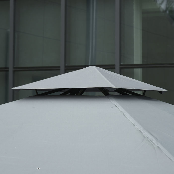 3 x 3 m Garden Metal Gazebo - Patio Wedding Party Marquee with Canopy, Shelter, and Sidewalls in Dark Grey - Ideal for Outdoor Celebrations and Gatherings