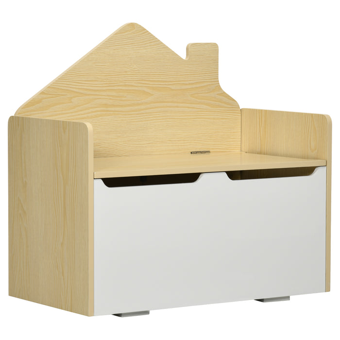Kids Storage Bench with Safety Hinged Lid - White Multipurpose Seating Solution - Perfect for Toy Organization and Child's Room Decor