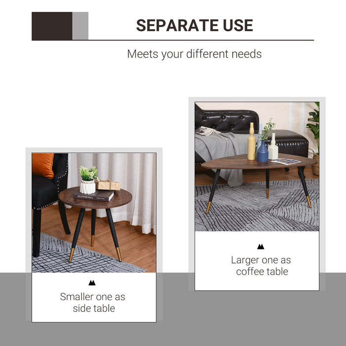 Vintage Style Nesting Tables Set of 2 - Triangle End & Coffee Tables for Decor - Versatile Occasional Stands for Living Room, Home, and Office