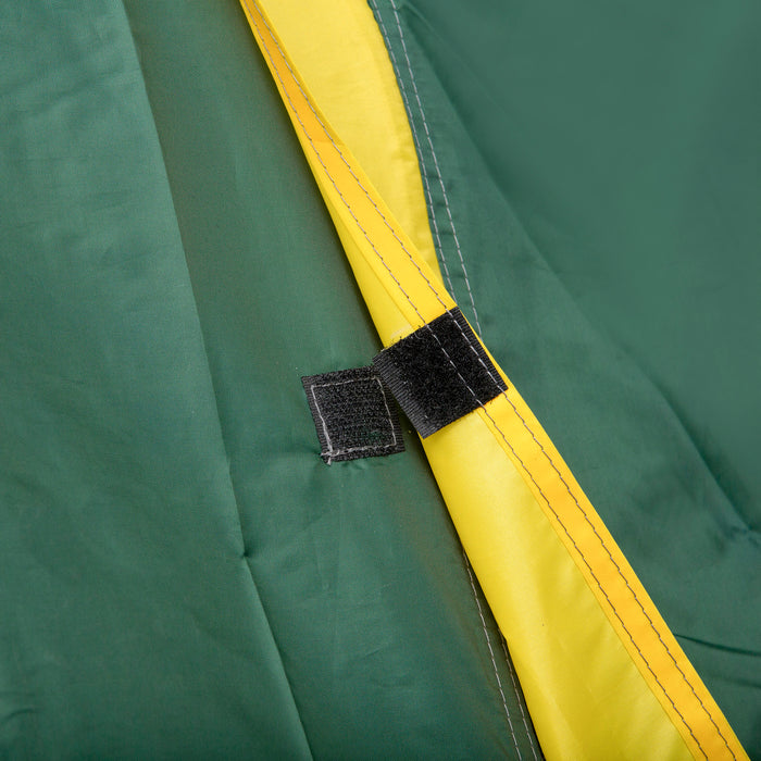 2-Person Dome Camping Tent - Large Windows, Waterproof Design in Green and Yellow - Ideal for Outdoor Adventures and Festivals